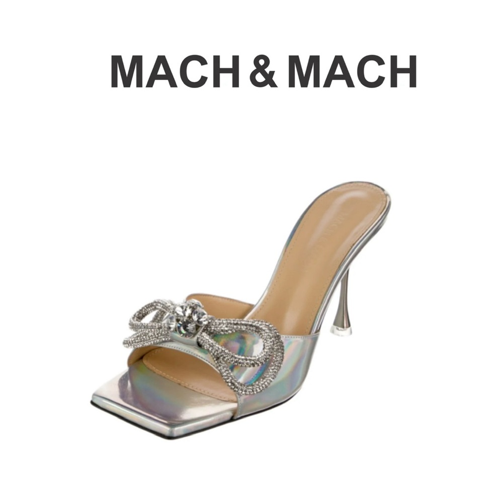 Mach & Mach double bow crystal embellished heels✨
